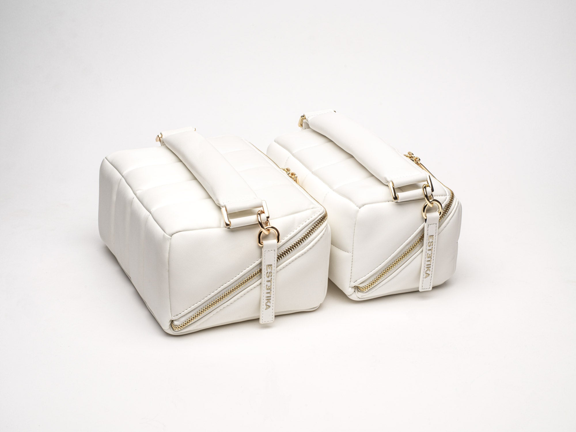 White Quilted Makeup Bags – Luxury Vegan Bridal & Travel Cosmetic Cases