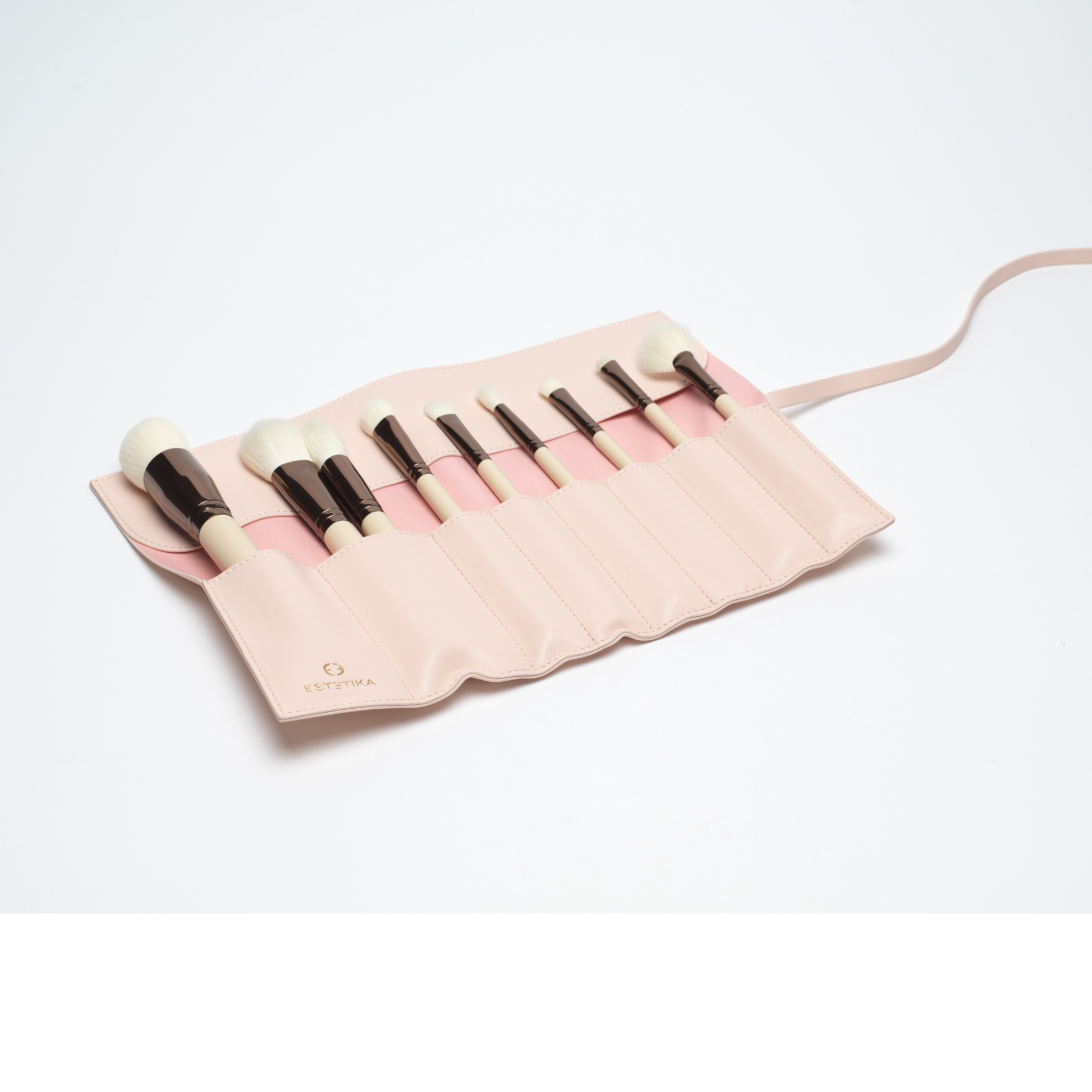 Blush Pink Makeup Brush Roll Holder
