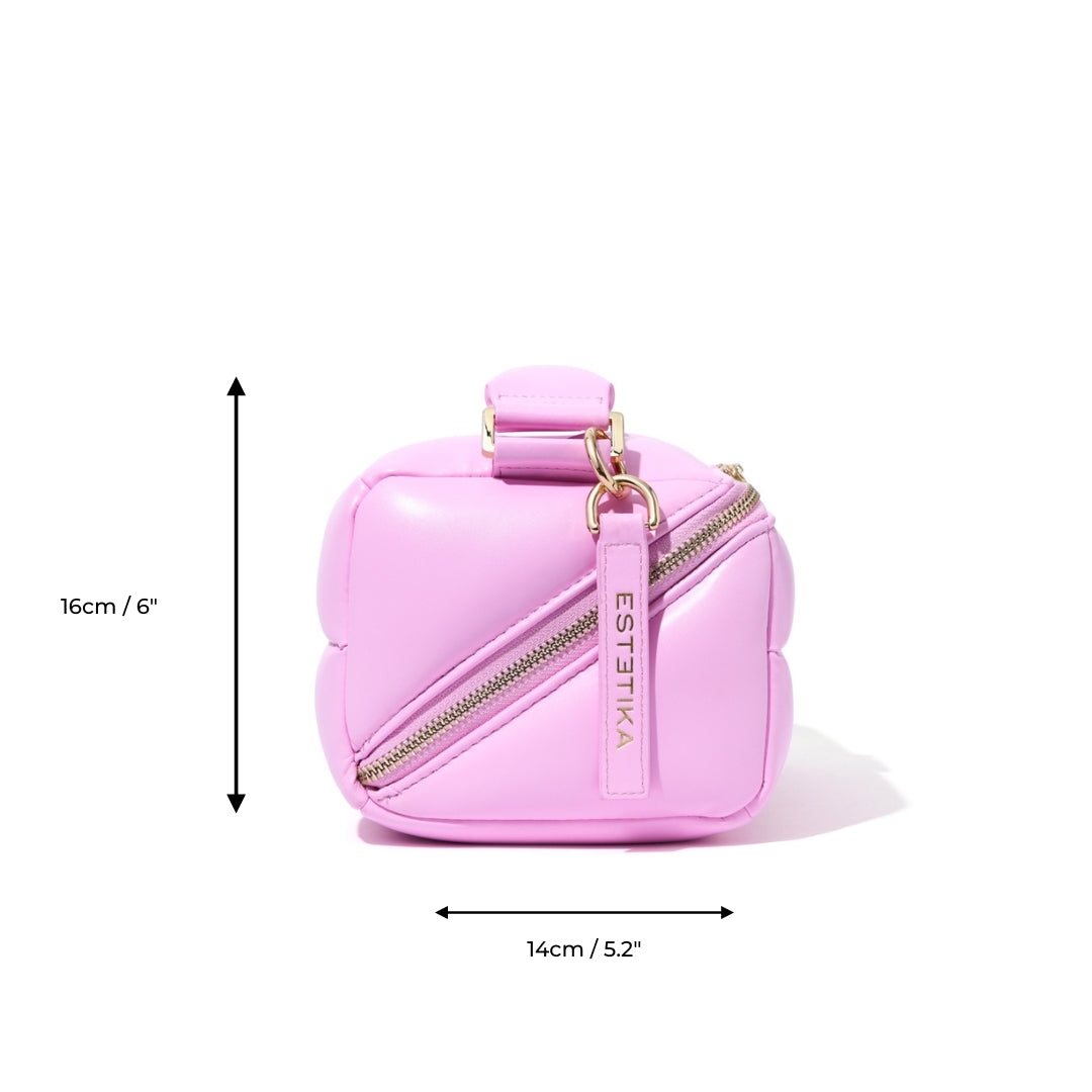 Pink Quilted Makeup Bag. Luxury Vegan Cosmetic Case, The HOMEE