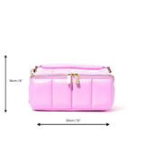 Pink Quilted Large Makeup Bag. Luxury Vegan Beauty Case, The BIGEE - ESTETIKA