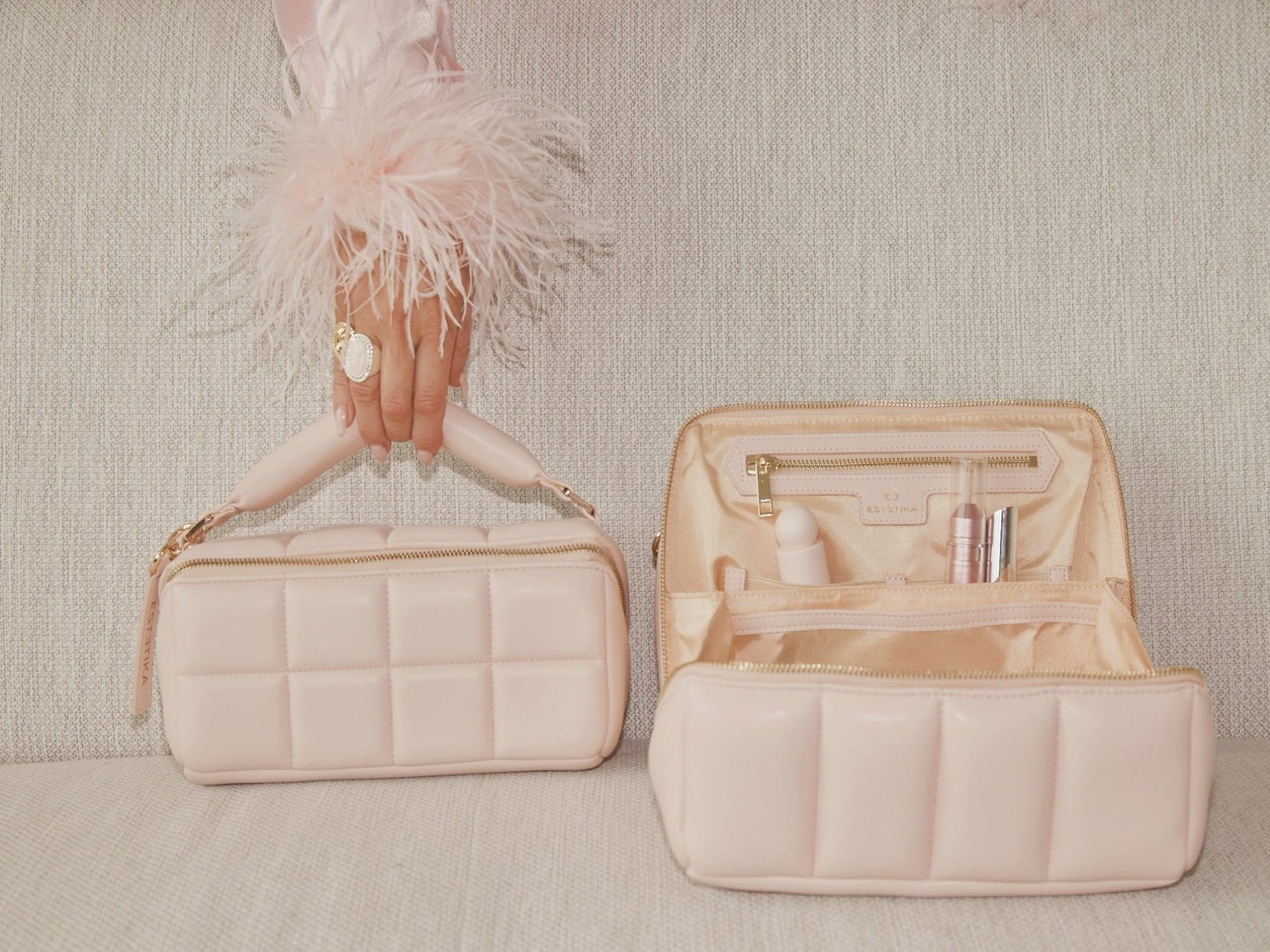 Blush Pink Makeup Bag Bundle