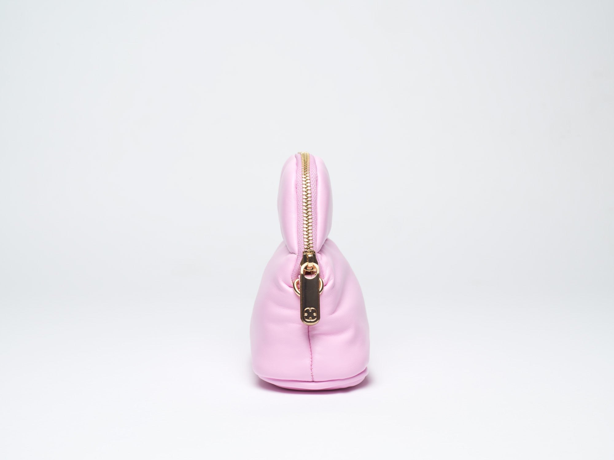 Pink Minee Cosmetic Pouch Small - Luxury vegan leather flat-lay makeup bag by Estetika. Designed in Australia for premium travel and organization.