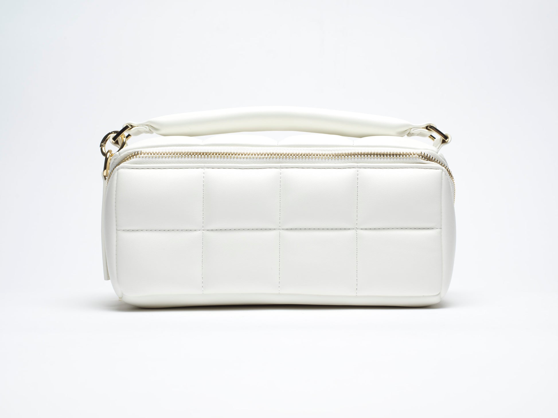 White Quilted Makeup Bag. Luxury Vegan Bridal Cosmetic Case, The HOMEE