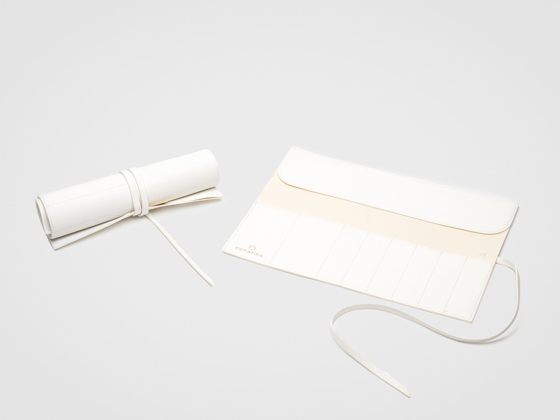 White Makeup Brush Roll Holder