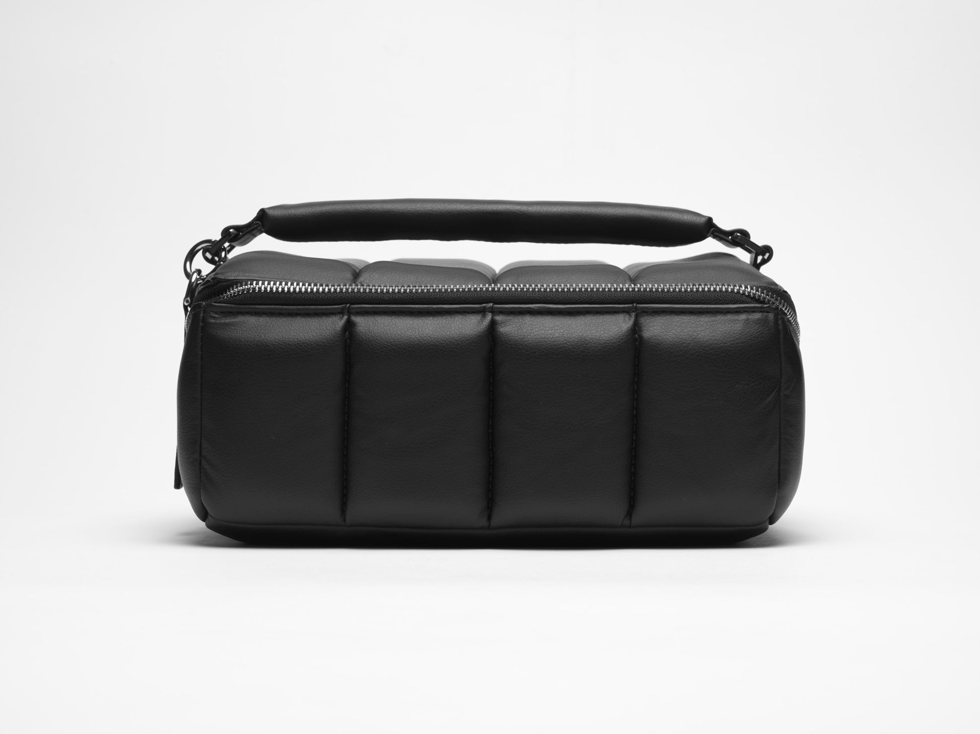 Black Quilted Large Makeup Bag. Luxury Vegan Beauty Case, The BIGEE
