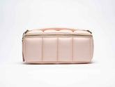 Blush Pink BIGEE Large Makeup Bag - Designer Cosmetic Case - Luxury vegan leather flat-lay makeup bag by Estetika. Designed in Australia for premium t