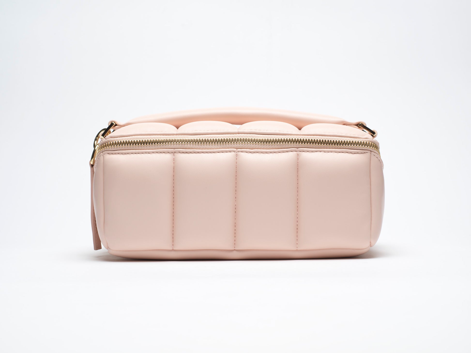 Blush Pink Quilted Large Makeup Bag. Luxury Vegan Beauty Case, The BIGEE