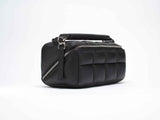 Black Quilted Makeup Bag Luxury Vegan Cosmetic Case Homee - Luxury vegan leather flat-lay makeup bag by Estetika. Designed in Australia for premium tr