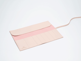 Blush Makeup Brush Roll Holder - Luxury vegan leather organizer for beauty tools by Estetika. Designed in Australia for premium travel and organizatio