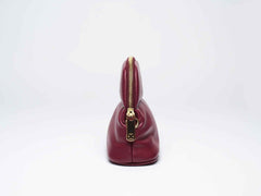 Burgundy MINEE Small Makeup Bag (w d/gold chain) - ESTETIKA