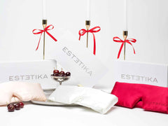 Cooling Ivory White Silk Wide Eye Mask with Gift Box - ESTETIKA