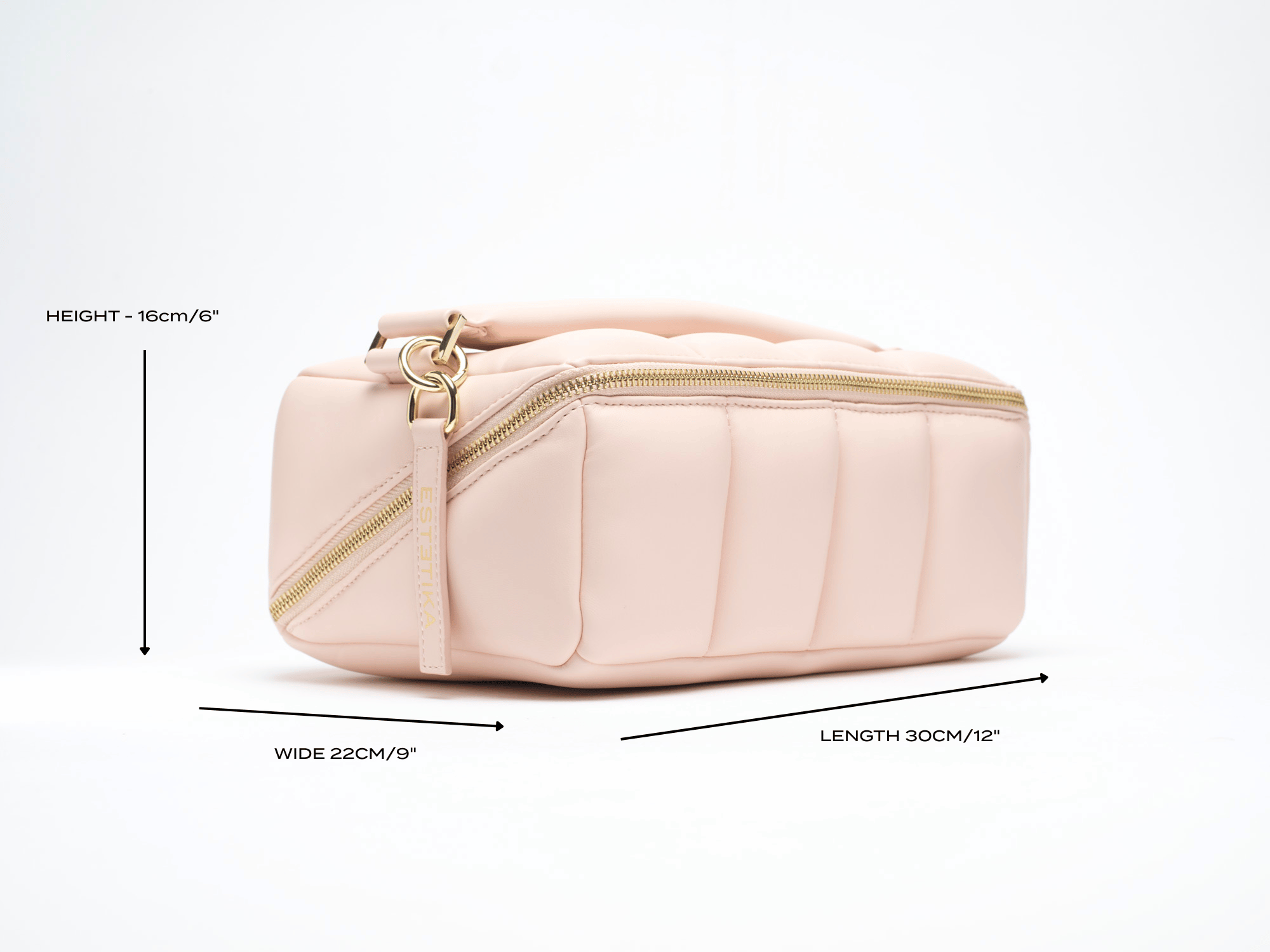 Blush Pink Makeup Bag - The BIGEE Vegan Travel Beauty Case