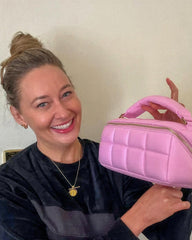 Pink HOMEE Medium Makeup Bag - Designer Cosmetic Case - ESTETIKA