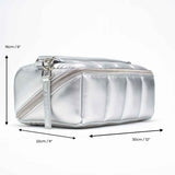 Silver Makeup Bag Set - Stylish Cosmetic Organiser Bundle HOMEE + BIGEE - ESTETIKA