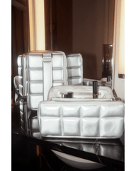 Silver Makeup Bag Set - Stylish Cosmetic Organiser Bundle HOMEE + BIGEE - ESTETIKA