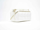 White HOMEE Medium Makeup Bag - Designer Cosmetic Case - ESTETIKA