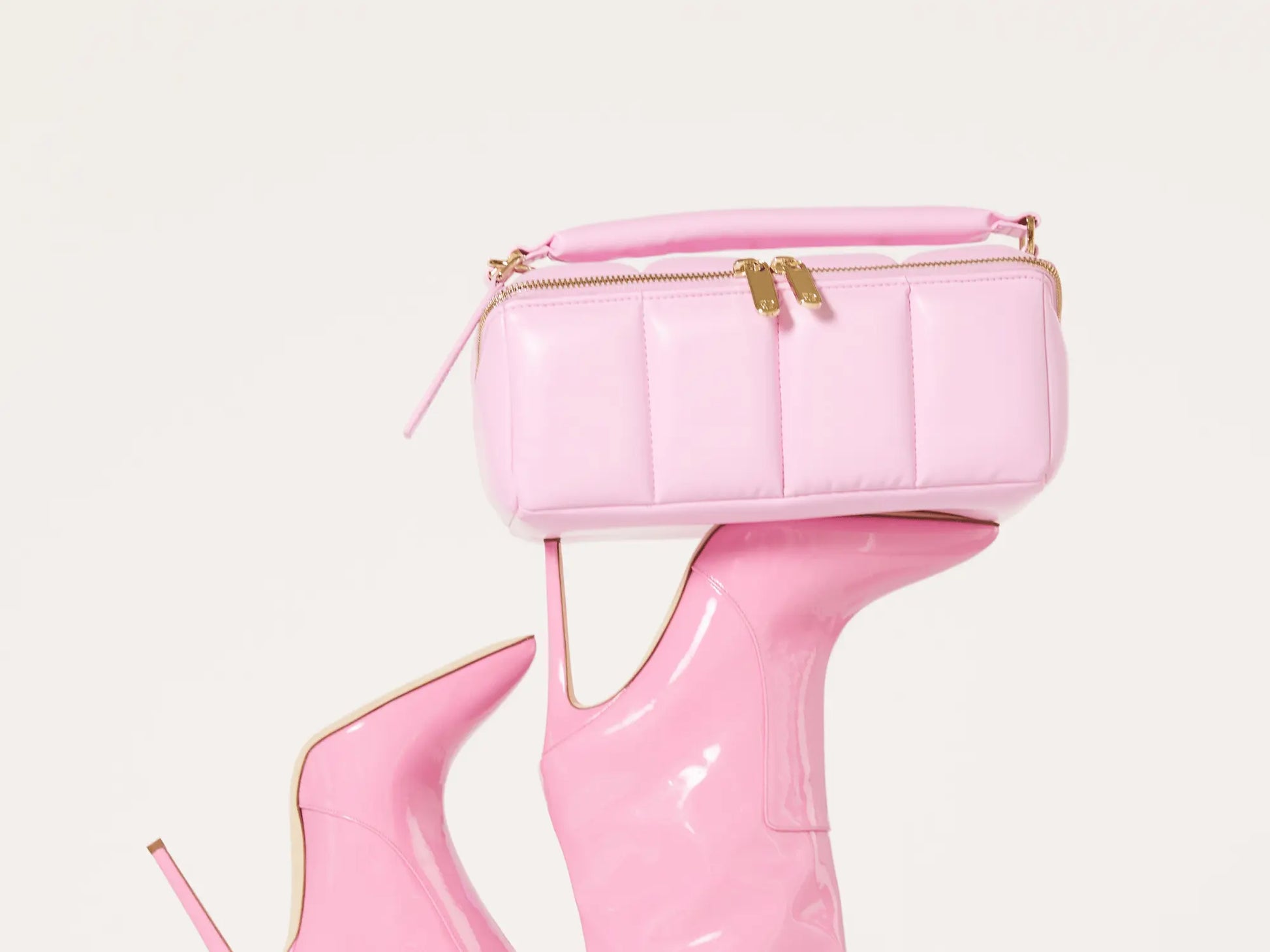 Pink Quilted Large Makeup Bag. Luxury Vegan Beauty Case, The BIGEE - ESTETIKA