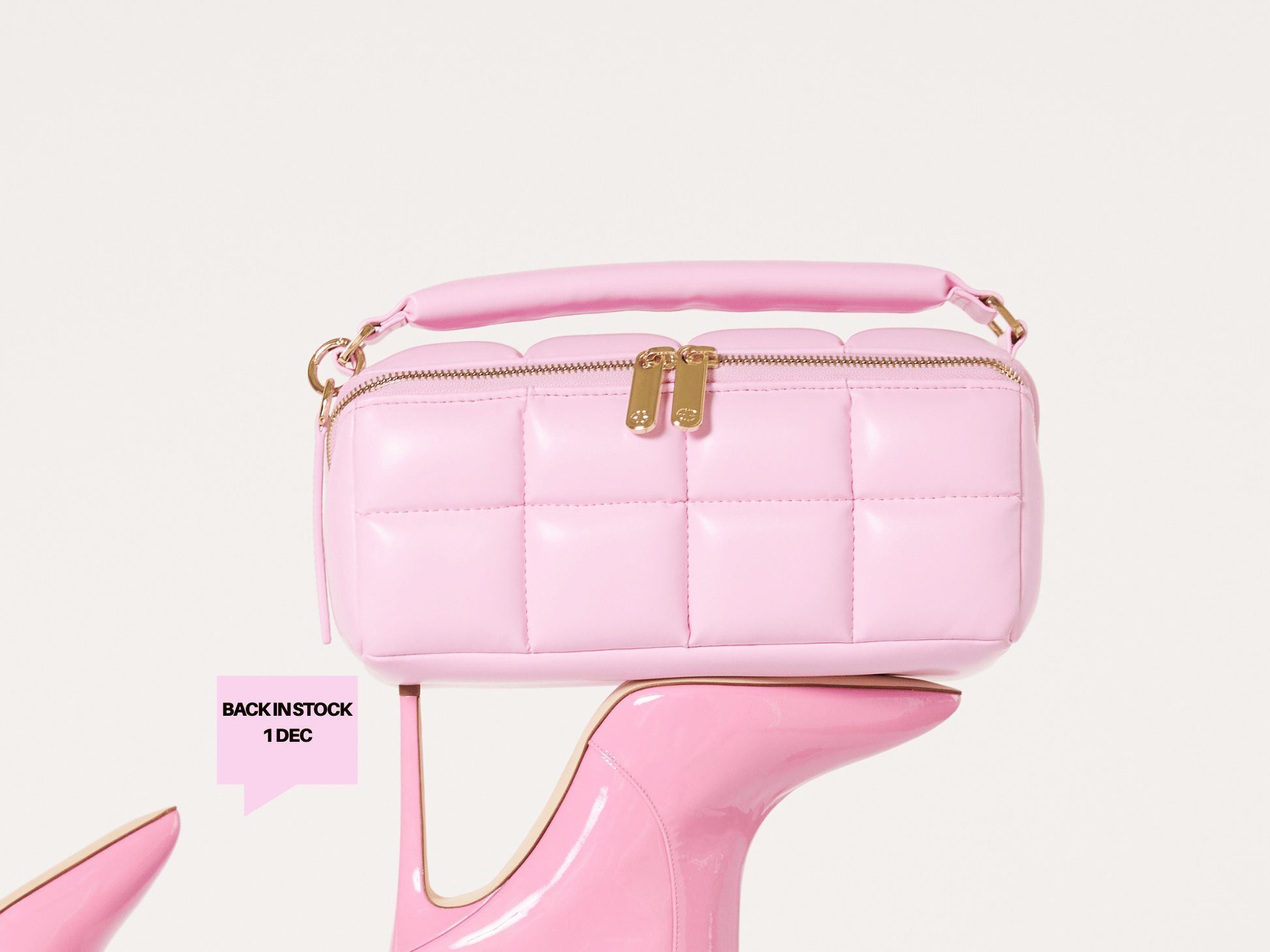 Pink Quilted Makeup Bag - Designer Vegan Leather Cosmetic Case the HOMEE