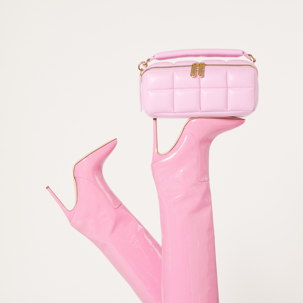 Pink Makeup Bag. Luxury Vegan Cosmetic Case. The HOMEE