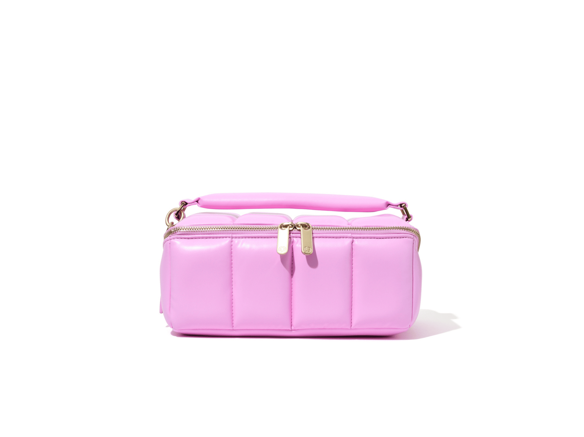 Pink Quilted Large Makeup Bag. Luxury Vegan Beauty Case, The BIGEE - ESTETIKA