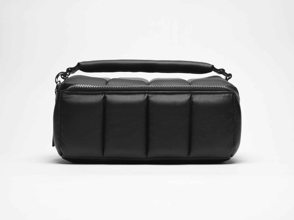 Black Quilted Makeup Bag - The BIGEE Vegan Travel Beauty Case