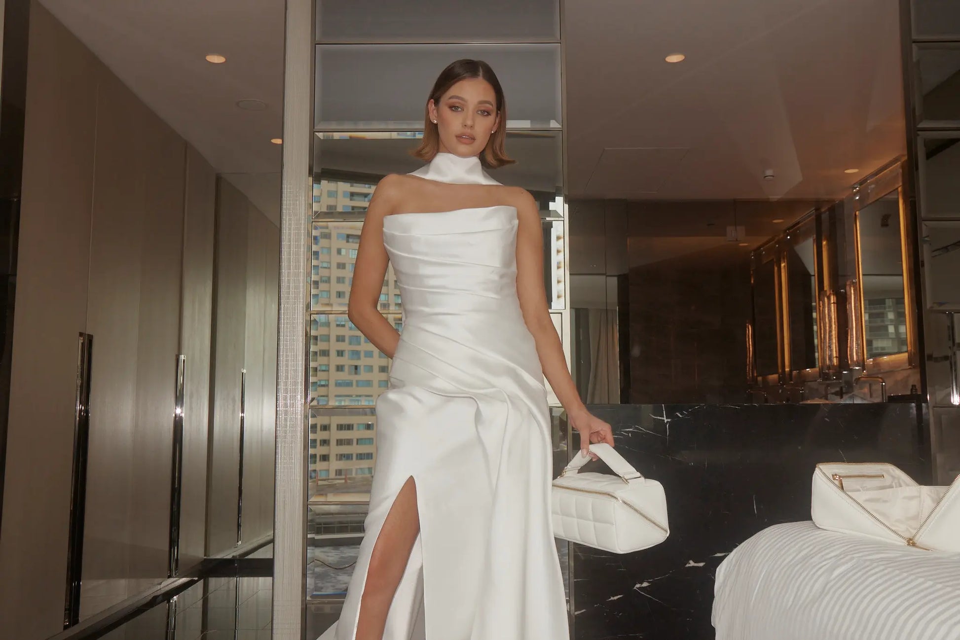 White Quilted Makeup Bag. Your Vegan Cosmetic Case, The HOMEE - ESTETIKA