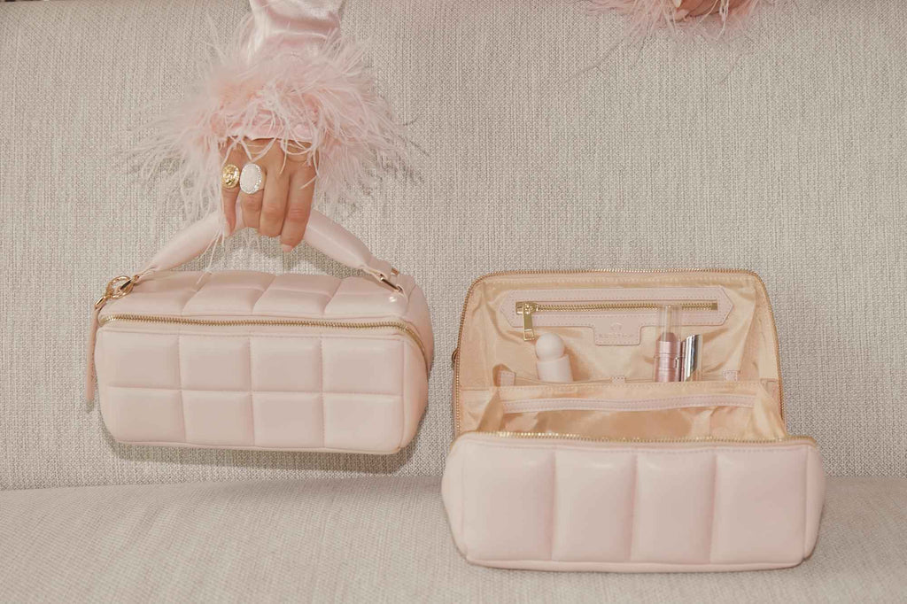 Blush Pink Makeup Bag - The BIGEE Vegan Travel Beauty Case