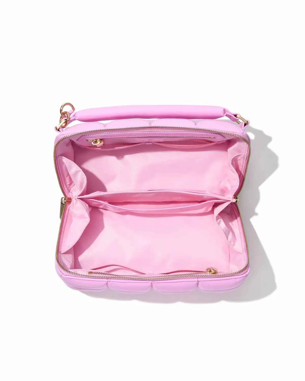 Pink Quilted Makeup Bag - Luxury Vegan Cosmetic Case from HOMEE