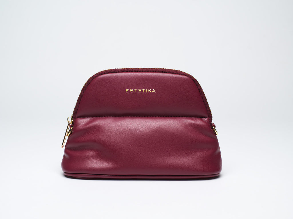 Burgundy MINEE Small Cosmetic Pouch