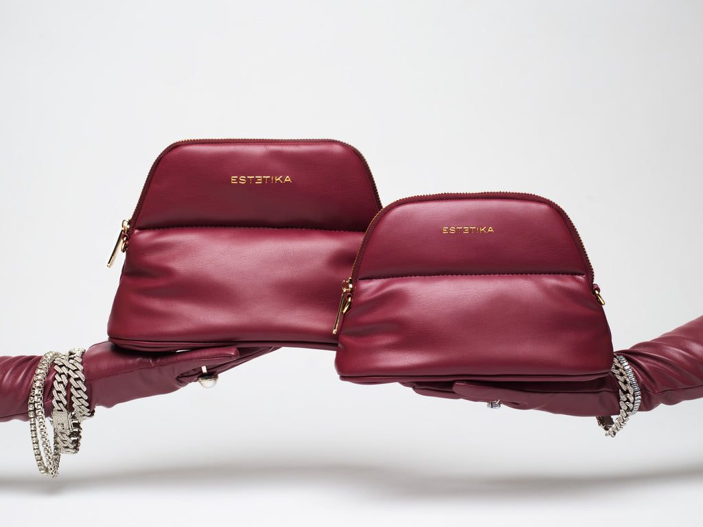 Burgundy MINEE Small Cosmetic Pouch