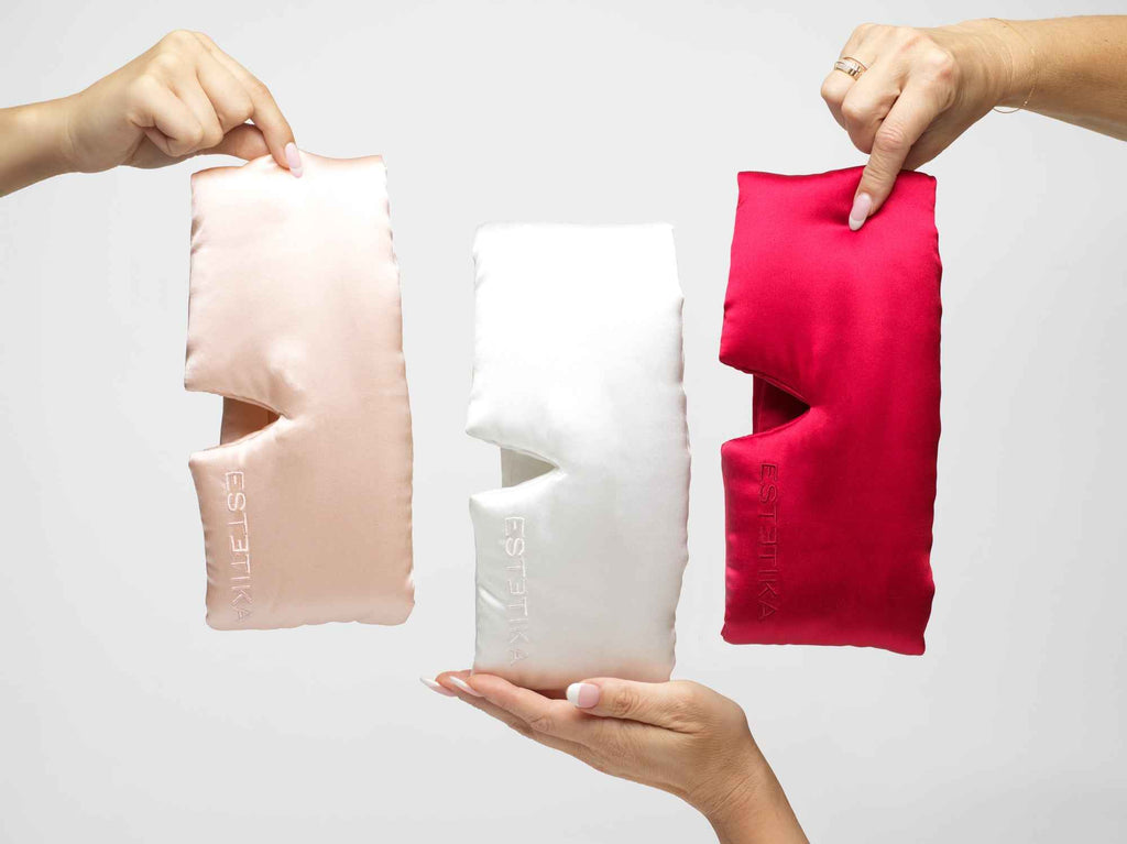 Cooling Blush Pink Silk Wide Eye Mask with Gift Box