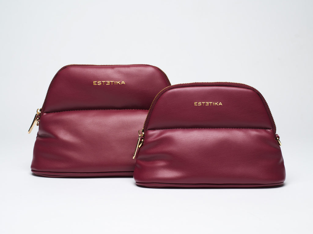 Burgundy MINEE Small Cosmetic Pouch