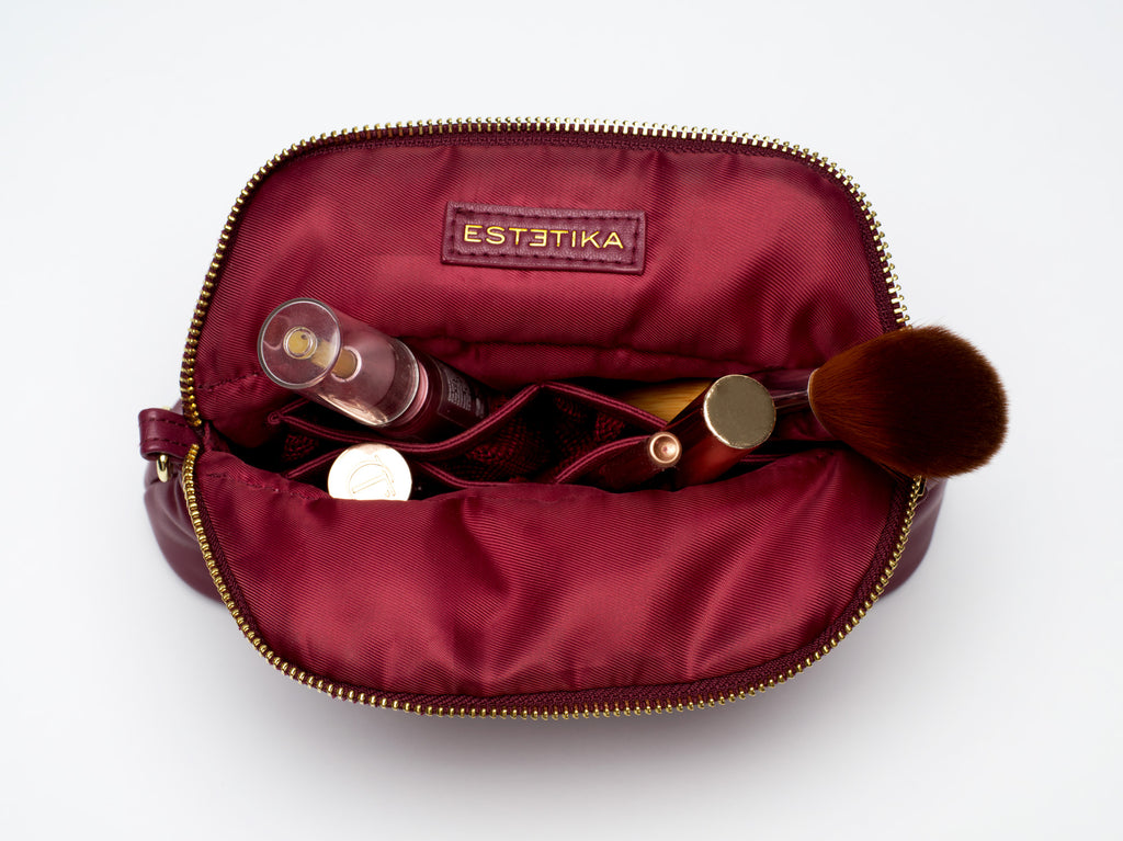 Burgundy MINEE Small Cosmetic Pouch