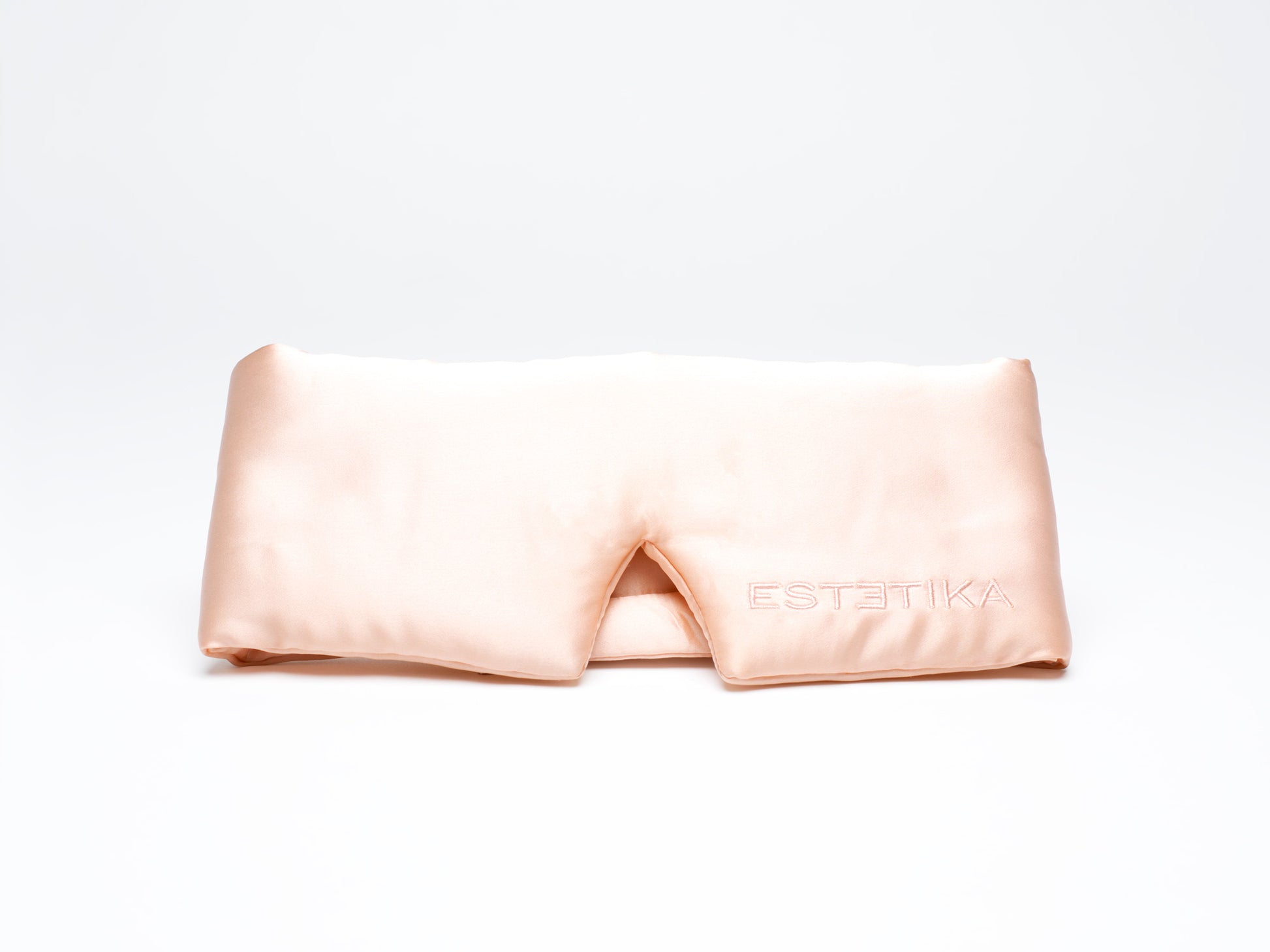Cooling Silk Wide Eye Mask in Red, Ivory & Blush Pink