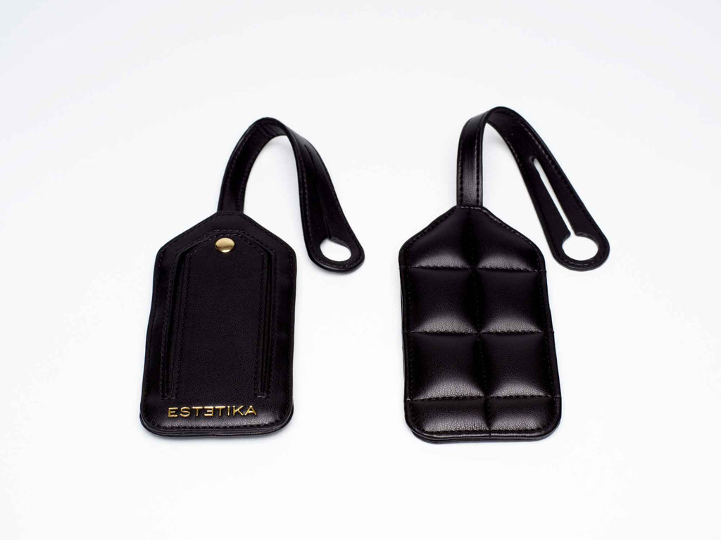 Black Quilted Luggage Tag (Copy)