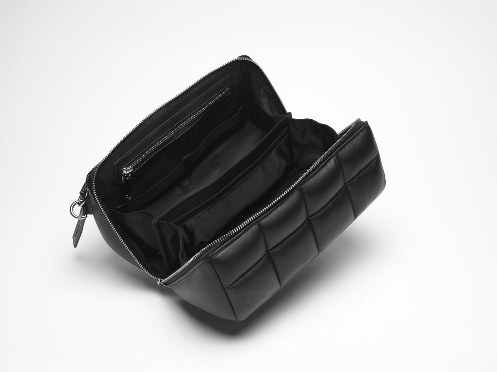 Black Makeup Bag. Luxury Vegan Cosmetic Case. The HOMEE