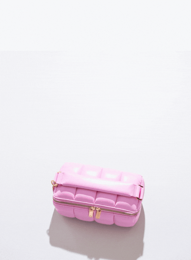 Pink BIGEE Large Makeup Bag - Designer Cosmetic Case - ESTETIKA