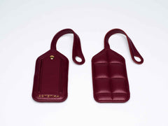 Burgundy Quilted Luggage Tag - ESTETIKA