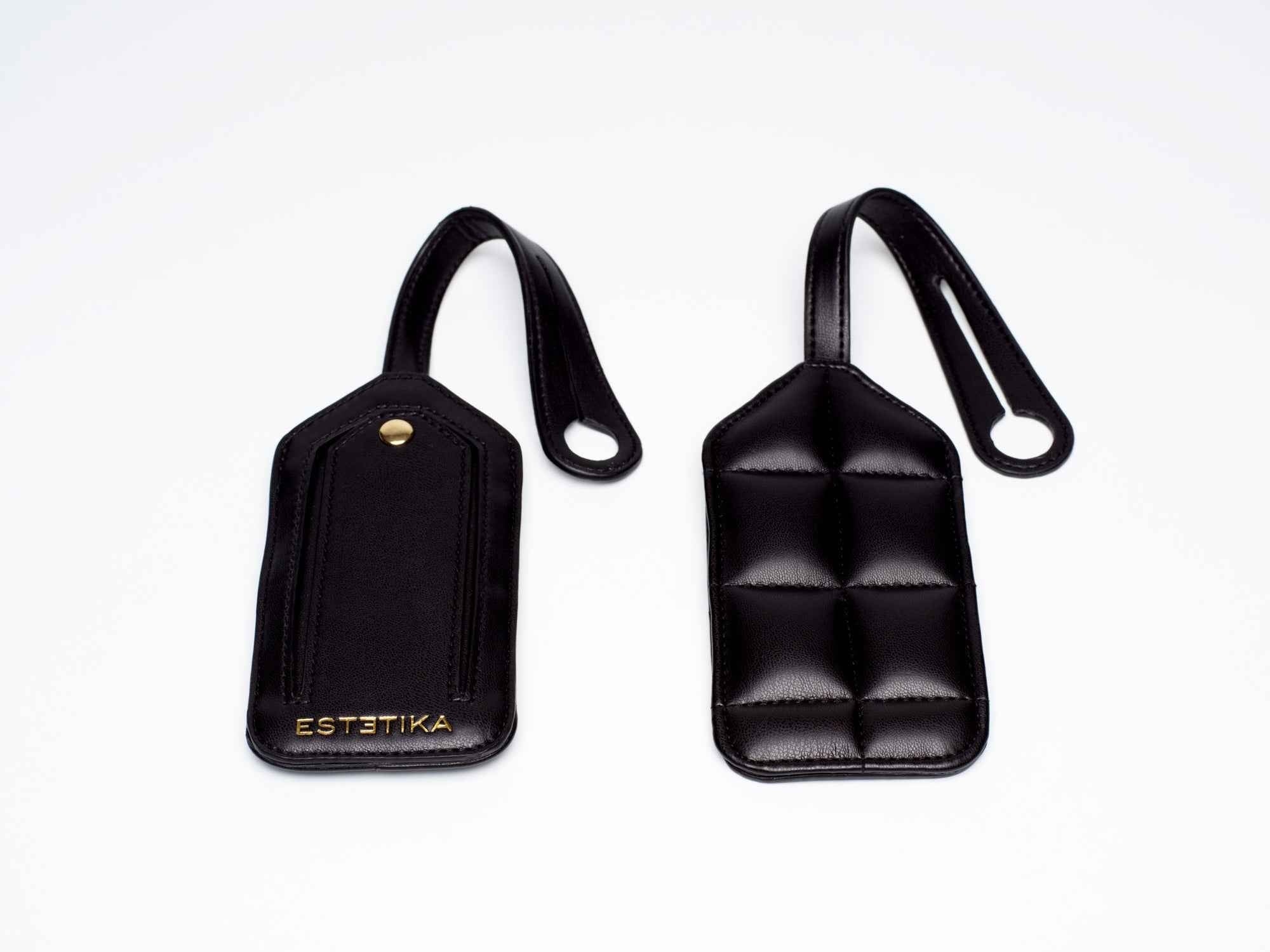 Burgundy Quilted Luggage Tag - ESTETIKA