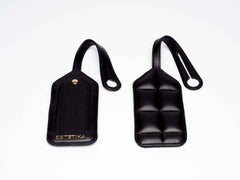 Burgundy Quilted Luggage Tag - ESTETIKA