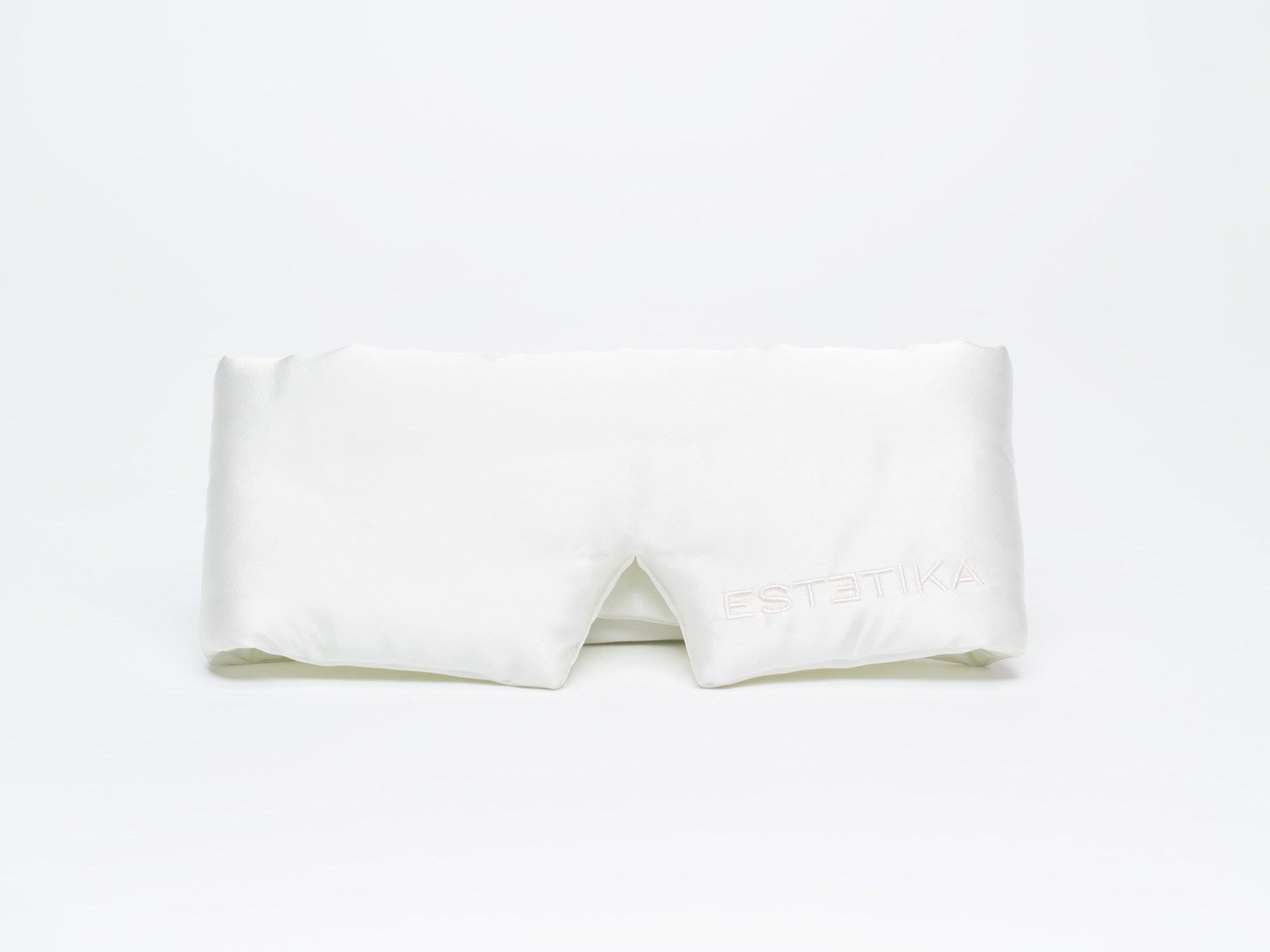Cooling Ivory White Silk Wide Eye Mask with Gift Box - ESTETIKA