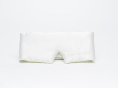 Cooling Ivory White Silk Wide Eye Mask with Gift Box - ESTETIKA