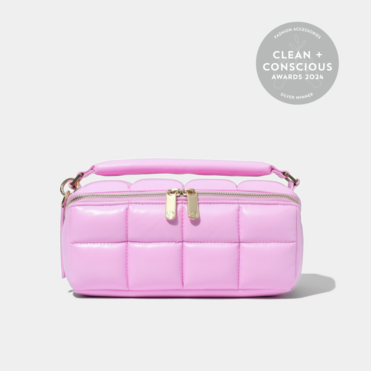 Pink Makeup Bag - Luxury Designer Quilted Cosmetic Case - The HOMEE