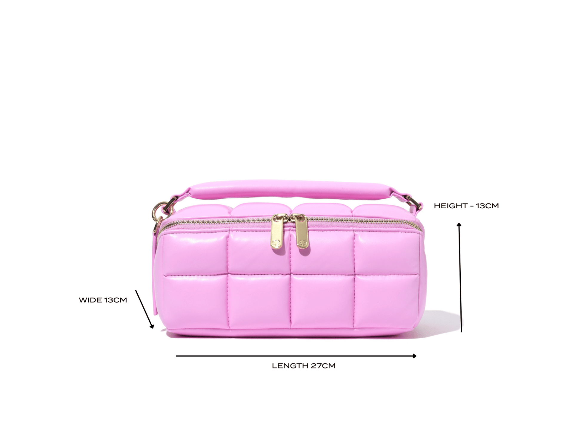 Pink Quilted Makeup Bag - Designer Vegan Leather Cosmetic Case the HOMEE