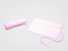 Makeup Brush Roll Holder - Pink