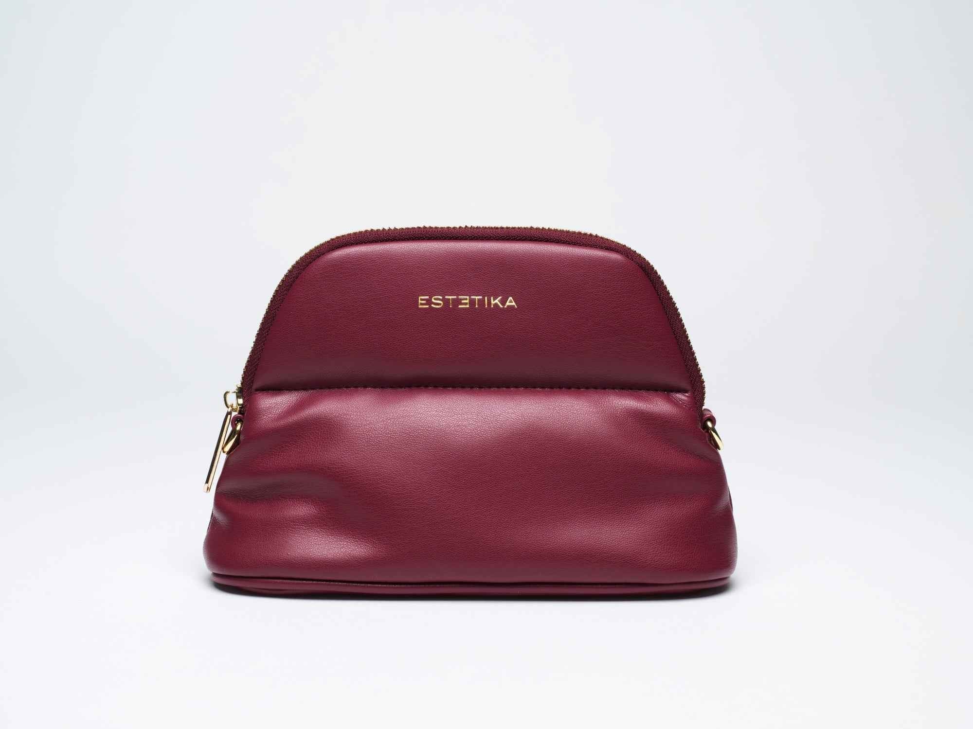 MINEE Small Makeup Bag - Burgundy - ESTETIKA