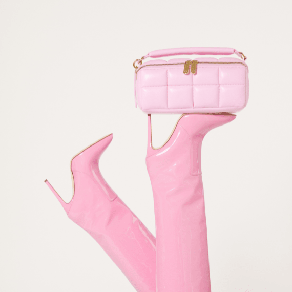 Pink HOMEE Medium Makeup Bag - Designer Cosmetic Case - ESTETIKA