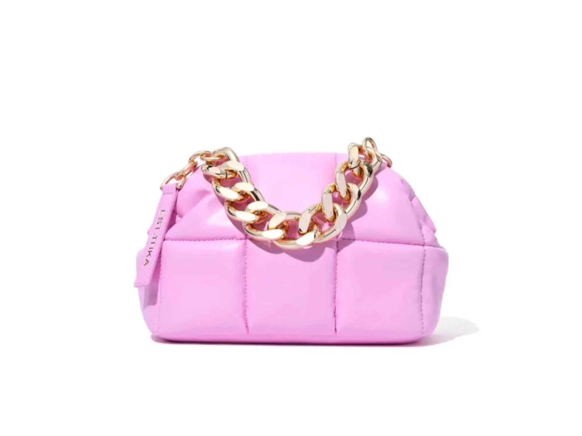 Pink Quilted Makeup Clutch - Luxury Designer Vegan Cosmetic Pouch, The BABEE - ESTETIKA