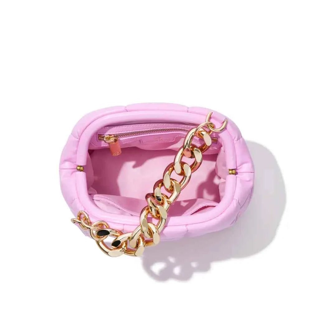 Pink Quilted Makeup Clutch - Luxury Designer Vegan Cosmetic Pouch, The BABEE - ESTETIKA