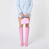 Pink Quilted Makeup Clutch - Luxury Designer Vegan Cosmetic Pouch, The BABEE - ESTETIKA